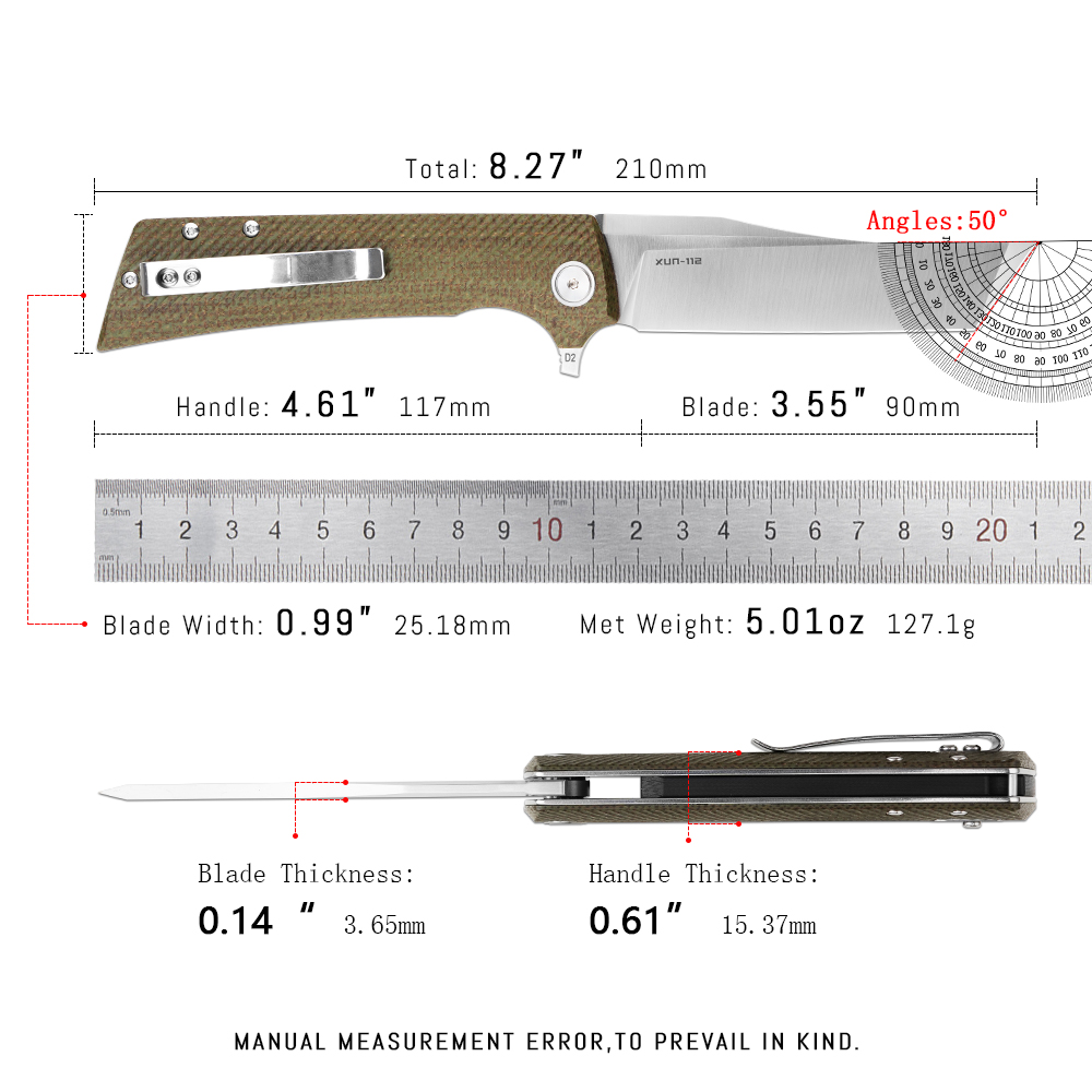 Shooziz XUN112 EDC Folding Kni - Edc Carry Clip recension och pris
