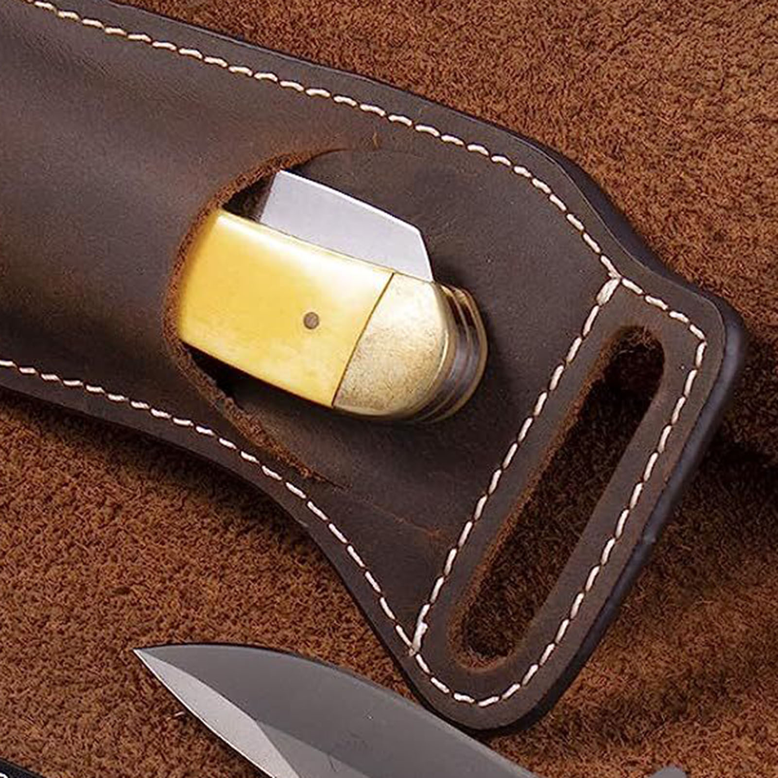 Brown Leather Knife Waist Bag  - Edc Carry Essentials recension och pris