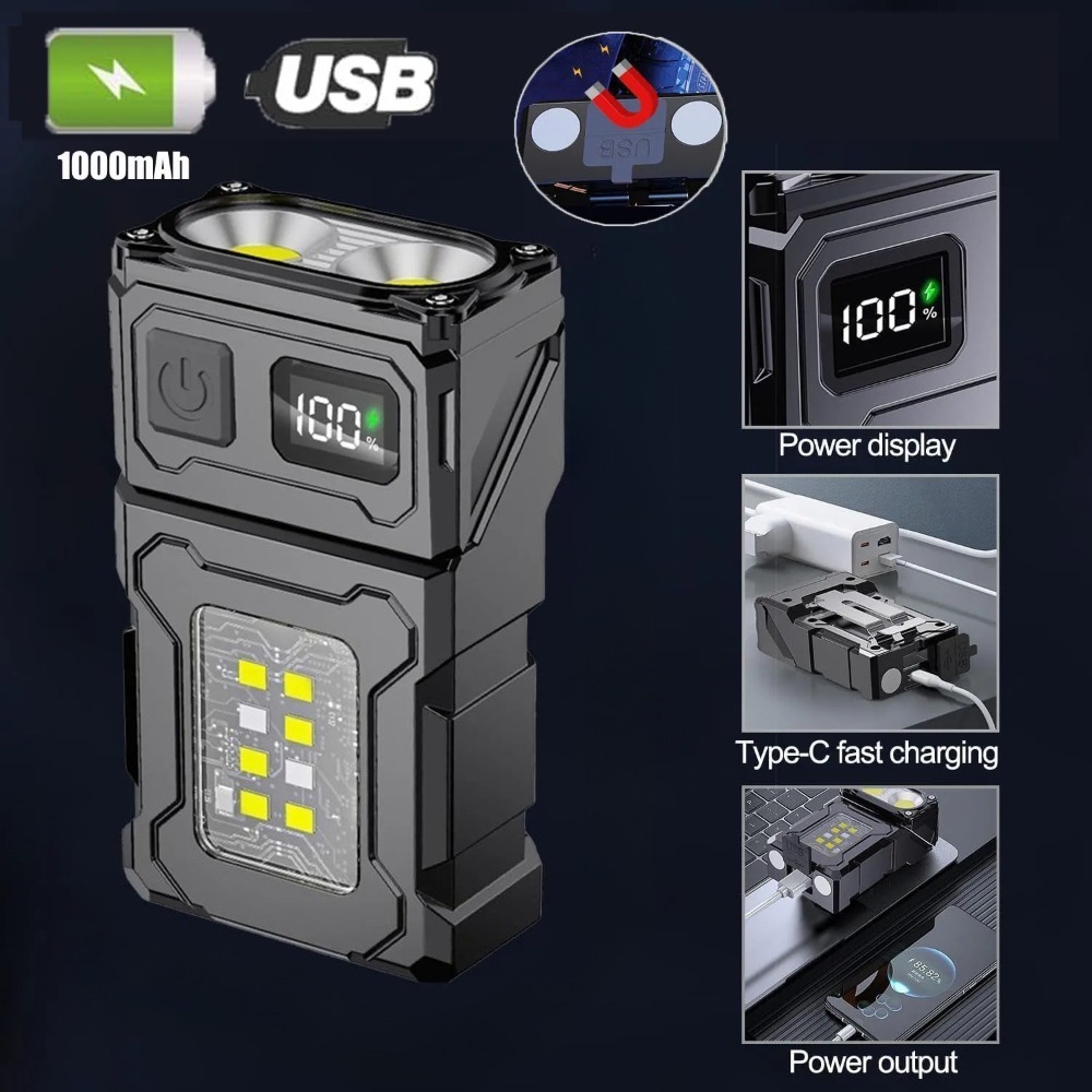 180° Rotatable LED Flashlight  - Keychain Flashlight recension och pris