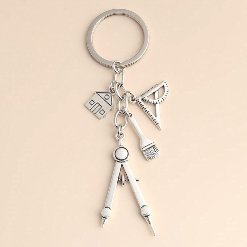 Multifunctional Silver Keychai - Compass Keychain Mini recension och pris