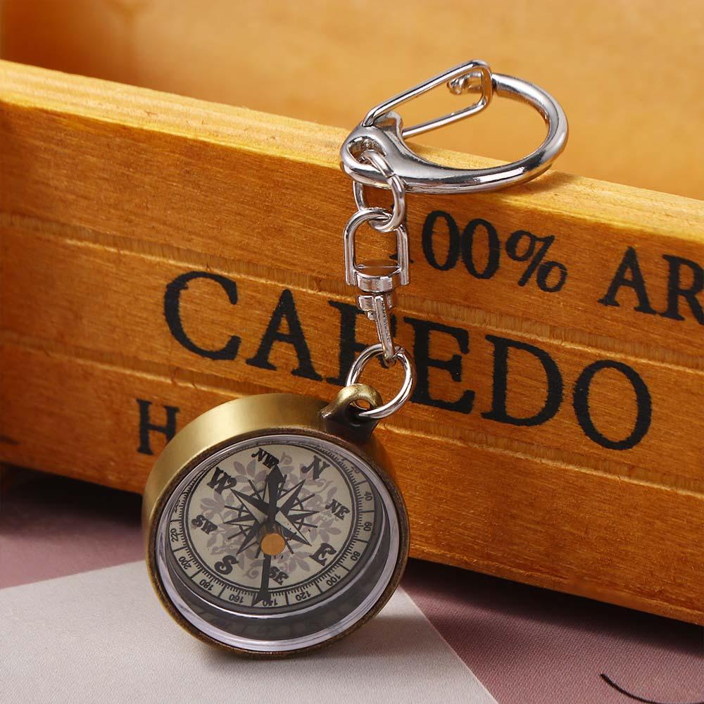 1 PCS Keychain Zinc Alloy Vint - Compass Keychain Mini recension och pris