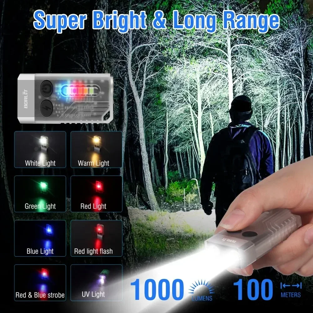 BORUiT V10 Keychain UV LED EDC - Keychain Flashlight recension och pris
