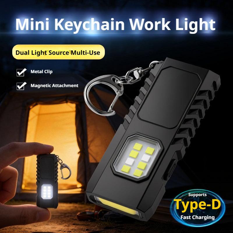 Multifunctional USB Rechargeab - Keychain Flashlight recension och pris