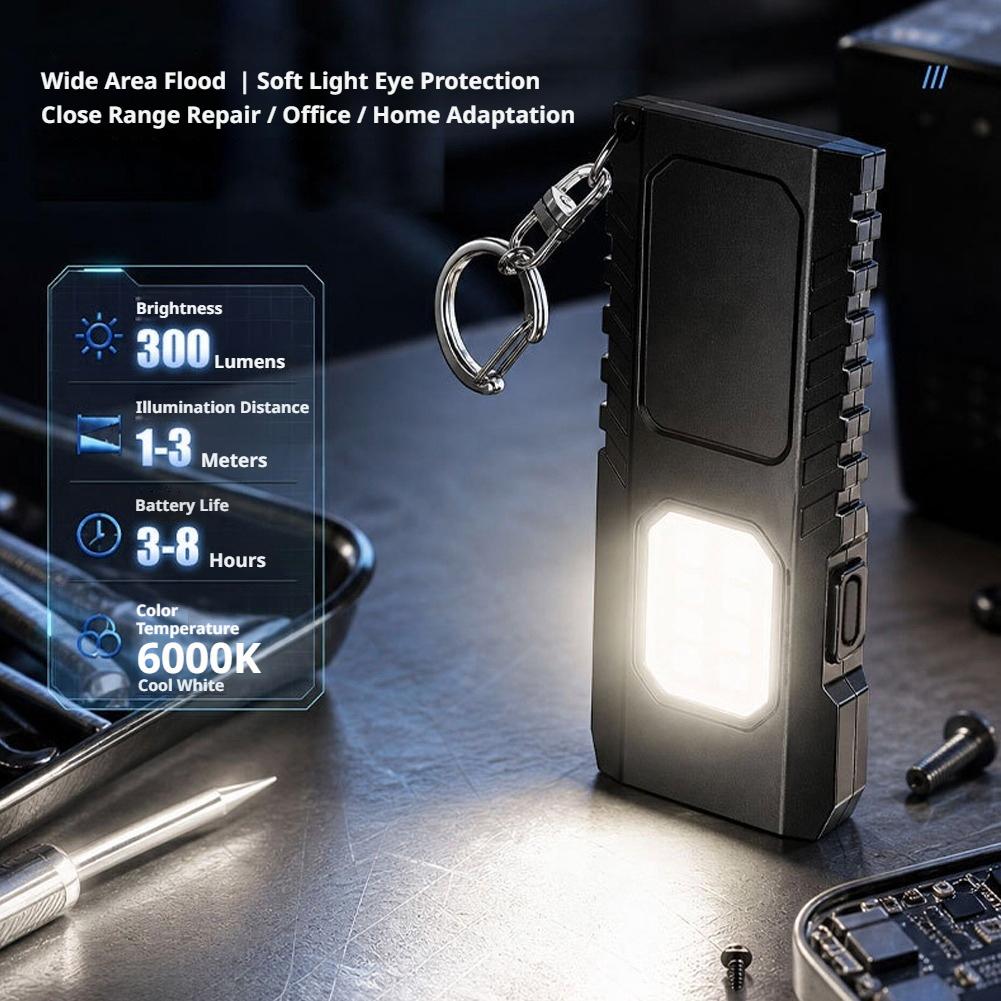 Multifunctional USB Rechargeab - Keychain Flashlight recension och pris