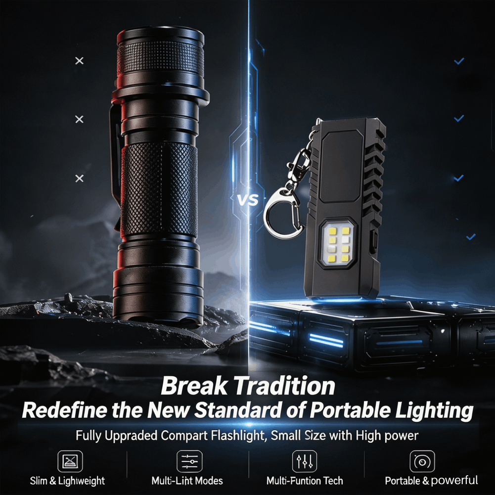 Multifunctional USB Rechargeab - Keychain Flashlight recension och pris