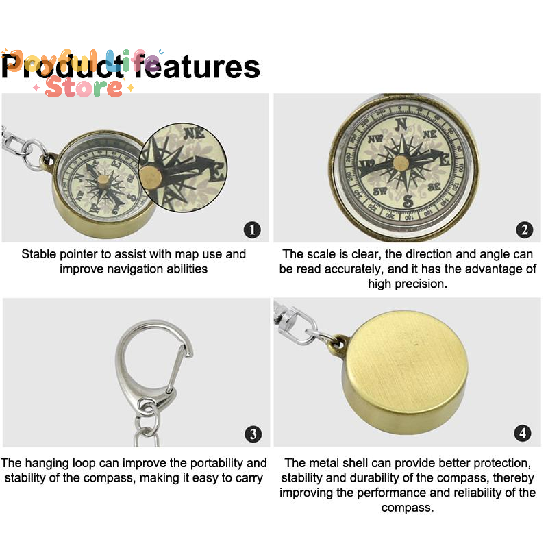 Hot Sale Climbing Equipment Ke - Compass Keychain Mini recension och pris