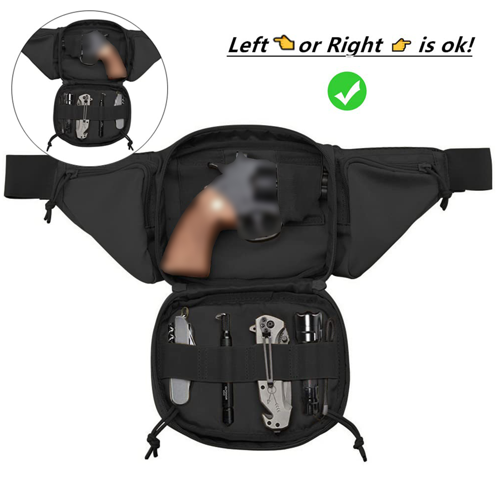 Tactical Fanny Pack Gun Holste - Edc Pistol Carry Bag recension och pris